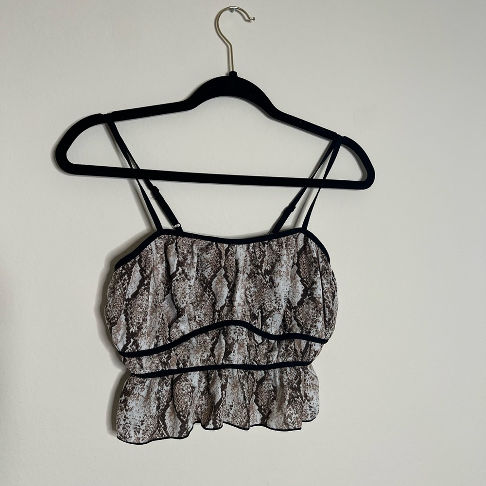 Snake Skin Puff Crop Top